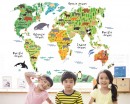 Woodland Animals World Map Sticker
